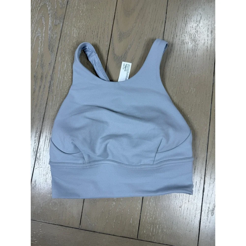 Lululemon Sports Bra Womens Size 2 Blue Invigorate High Neck Training Racerback